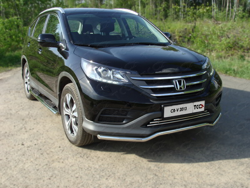 HONDA CR-V 2012-2015 двг.2.0 Защита передняя (кенгурин длинный) 42,4 мм Обвес для HONDA CR-V 2012-2015 двг.2.0 Защита передняя (кенгурин длинный) 42,4 мм
