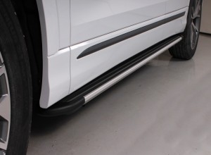 Обвес для AUDI Q8 2019- Пороги алюминиевые 'Slim line Silver' 2020 мм