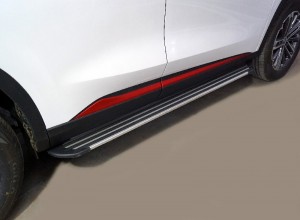 Обвес для CHANGAN CS75 plus 2WD 1.5T 2023- Пороги алюминиевые Slim Line Silver 1720 мм