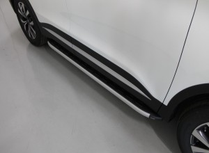 Обвес для CHERY Tiggo 7 PRO 2020- Пороги алюминиевые с пластиковой накладкой 1720 мм