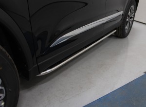 Обвес для CHERY Tiggo 8 2020- Пороги овальные гнутые с накладкой 75х42 мм