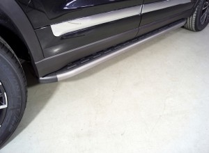 Обвес для CHERY Tiggo 8 pro 2021- Пороги алюминиевые с пластиковой накладкой (карбон серые) 1820 мм