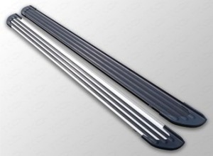 Обвес для FIAT Fullback 2016- Пороги алюминиевые Slim Line Silver 1820 мм