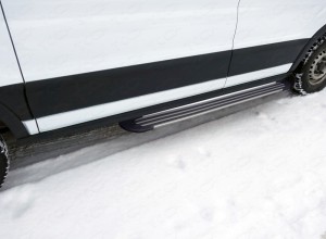 Обвес для FORD Transit FWD L2 2013- Порог алюминиевый Slim Line Silver 1720 мм (правый)