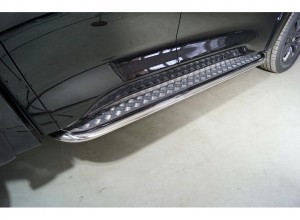 Обвес для GREAT WALL Wall POER 2.0TP 8AT 4D 4WD 2025 Пороги с площадкой 75х42 мм