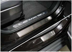 Обвес для HAVAL F7 4WD 2022- Накладки на пороги (лист шлифованный) 4шт