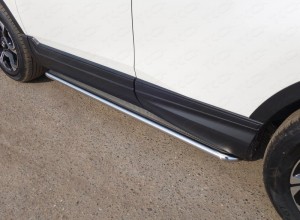 Обвес для HONDA CR-V 2017- Пороги с площадкой (нерж. лист) 42,4 мм