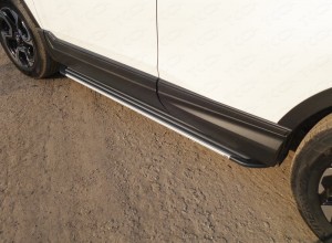 Обвес для HONDA CR-V 2017- Пороги алюминиевые Slim Line Silver 1720 мм