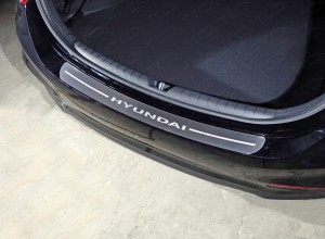 Обвес для HYUNDAI Solaris 2 2017- Накладка на задний бампер (лист шлифованный надпись Hyundai)