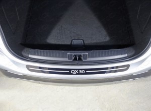 Обвес для INFINITI QX 30 2016- Накладка на задний бампер (лист зеркальный надпись QX 30)