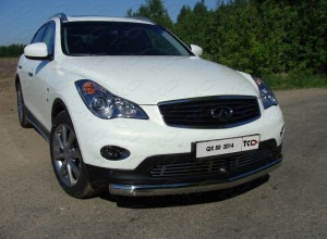 Обвес для INFINITI QX 50 (EX 25,EX 35) 2011-2015 Защита передняя нижняя (овальная) 75х42 мм