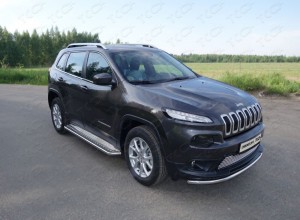 Обвес для JEEP Cherokee (Sport, Longitude, Limited) 2014- Защита передняя нижняя 60,3 мм