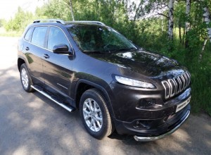 Обвес для JEEP Cherokee (Sport, Longitude, Limited) 2014- Защита передняя нижняя 42,4 мм