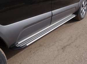 Обвес для KIA Mohave 2020- Пороги алюминиевые Slim Line Silver 1920 мм