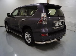 Обвес для LEXUS GX 460 2019- Защита задняя (уголки) 76,1 мм (насадка на глушитель в комплекте)