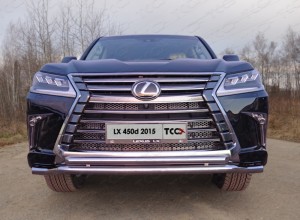 Обвес для LEXUS LX 450d/LX 570 2015- (кроме F-Sport) Защита передняя нижняя (двойная) 60,3/50,8 мм