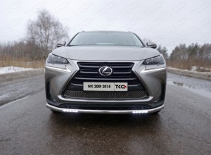 Обвес для LEXUS NX 200t 2015-2017 (кроме F-Sport) Защита передняя нижняя (с ходовыми огнями) 60,3 мм