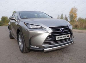 Обвес для LEXUS NX 300h 2014-2017 (кроме F-Sport) Защита передняя нижняя (овальная) 75х42 мм