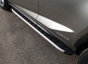 Обвес для LEXUS NX 300h 2014-2017 (кроме F-Sport) Пороги алюминиевые с пластиковой накладкой 1720 мм