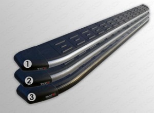 Обвес для LEXUS NX 300h 2014-2017 (кроме F-Sport) Пороги алюминиевые с пластиковой накладкой (карбон черные) 1720 мм