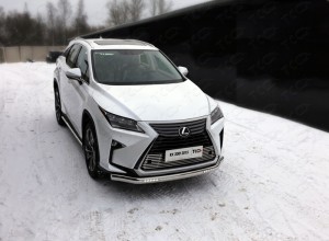 Обвес для LEXUS RX200t/RX300/RX350/RX450h (AL20) 2015- (кроме F-Sport) Защита передняя нижняя (овальная с ДХО) 75х42 мм