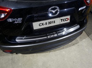 Обвес для MAZDA CX-5 2015-2016 Накладка на задний бампер (лист шлифованный надпись CX-5)