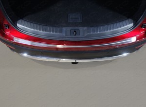 Обвес для MAZDA CX-9 2017- Накладка на задний бампер (лист шлифованный с полосой)