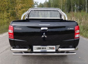 Обвес для MITSUBISHI L200 2015-2018 Защита кузова и заднего стекла 75х42 мм (без надписи, только для кузова)