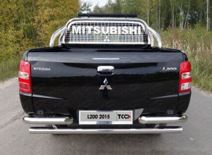 Обвес для MITSUBISHI L200 2019- Защита кузова и заднего стекла 75х42 мм со светодиодной фарой (только для кузова)