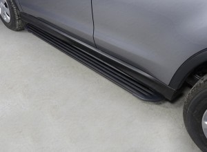 Обвес для MITSUBISHI ASX 2017- Пороги алюминиевые Slim Line Black 1720 мм