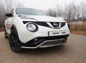 Обвес для NISSAN Juke 2014- (2WD) Защита передняя (кенгурин с вставкой и решеткой) 42,4 мм