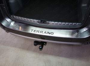 Обвес для NISSAN Terrano 2014- Накладка на задний бампер (лист шлифованный надпись TERRANO)