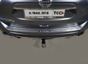 Обвес для NISSAN X-Trail (T32) 2018- Накладка на задний бампер (лист зеркальный надпись X-Trail)