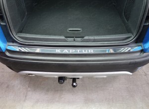 Обвес для RENAULT Kaptur 2016- Накладка на задний бампер (лист зеркальный надпись Kaptur)