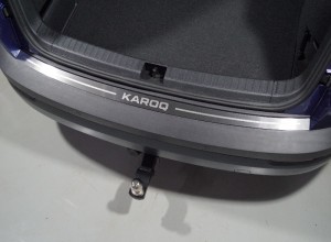 Обвес для SKODA Karoq 2020- Накладка на задний бампер (лист шлифованный надпись Karoq)
