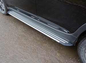 Обвес для SUBARU XV 2017- Пороги алюминиевые 'Slim Line Silver' 1820 мм