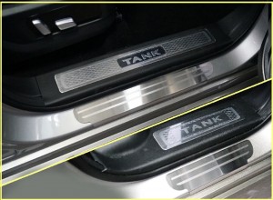 Обвес для TANK 500 V6 4WD 2023 Накладки на пороги (лист шлифованный с полосой) 4шт