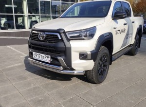 Обвес для TOYOTA Hilux Black Onyx 2020 Защита передняя нижняя (двойная) 76,1/60,3 мм