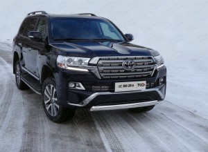 Обвес для TOYOTA Land Cruiser 200 EXECUTIVE 2016-2018 Защита передняя нижняя (овальная короткая) 75х42 мм