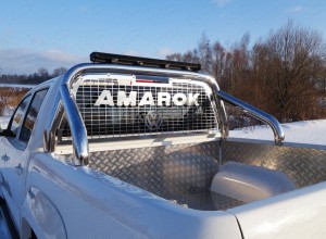 Обвес для VOLKSWAGEN Amarok 2016- Защита кузова и заднего стекла со светодиодной фарой 76,1 мм (только для кузова)