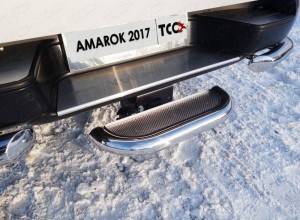 Обвес для VOLKSWAGEN Amarok 2016- Задняя подножка (нерж. лист) 60,3 мм (под фаркоп)