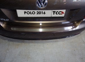 Обвес для VOLKSWAGEN Polo 2016-2020 Накладка на задний бампер (лист шлифованный)