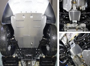 Обвес для FORD Kuga 2016- Защиты комплект (алюминий) 4мм (картер и кпп, задний редуктор) для Ford Kuga 2016-