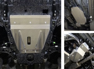 Обвес для HONDA CR-V 2017- Защиты комплект (алюминий) 4мм (картер и кпп, бак, дифференциал) для Honda CR-V (RW) 2017-